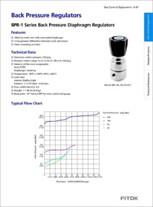 Fitok Back Pressure Regulators BPR-1 Series