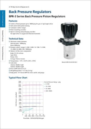 Fitok Back Pressure Regulators BPR-3 Series