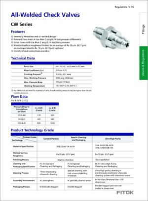 Fitok All-Welded Check Valves CW Series