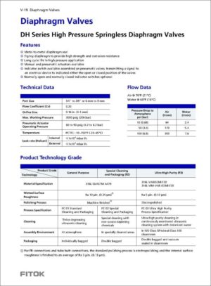 Fitok Diaphragm Valves DH Series