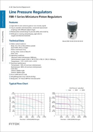 Fitok Line Pressure Regulators FBR-1 Series