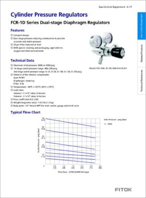 Fitok Cylinder Pressure Regulators FCR-1D Series