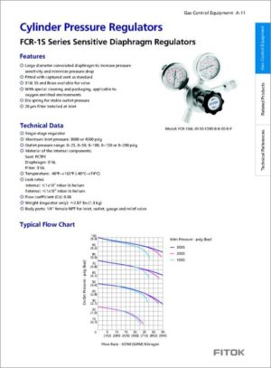 Fitok Cylinder Pressure Regulators FCR-1S Series