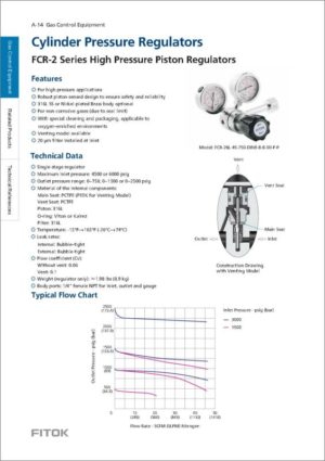 Fitok Cylinder Pressure Regulators FCR-2 Series