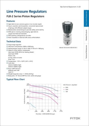 Fitok FLR-2 Series Piston Regulators