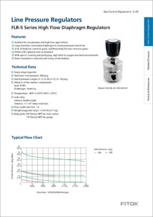 Fitok FLR-5 Series High Flow Diaphragm Regulators