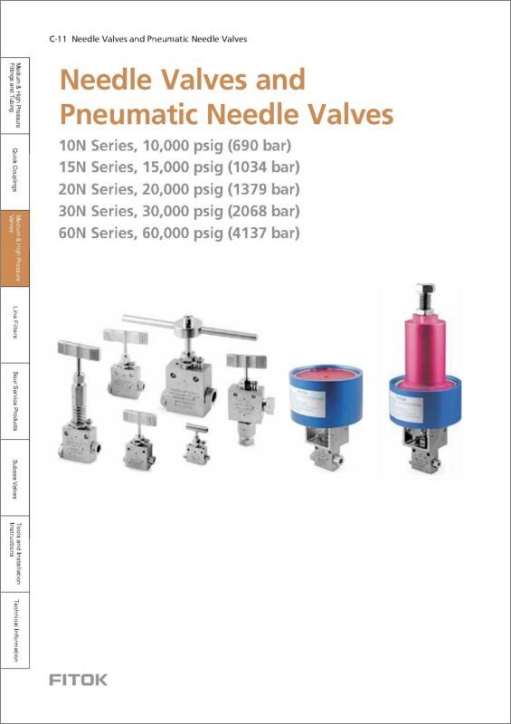 Fitok High Pressure Needle Vavles and Pneumatic Needle Valves