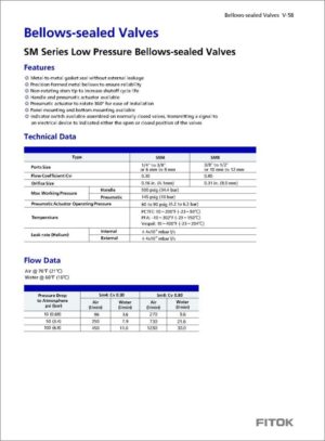 Fitok Bellows-sealed Valves SM Series