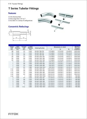 Fitok T Series Tubular Fittings